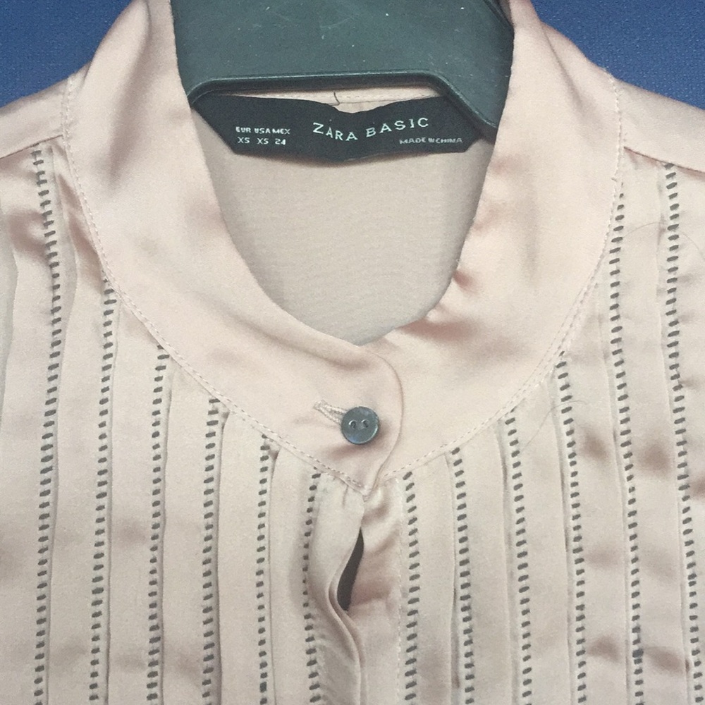 Zara dusty rose silky shirt
